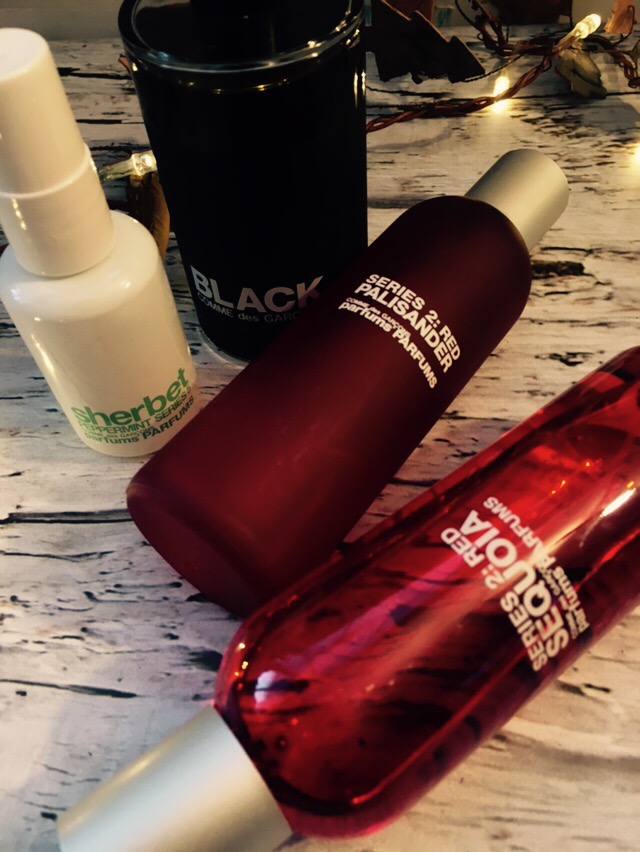 Comme des Garcons - Black, Sherbet Peppermint, Palisander, Sequoia