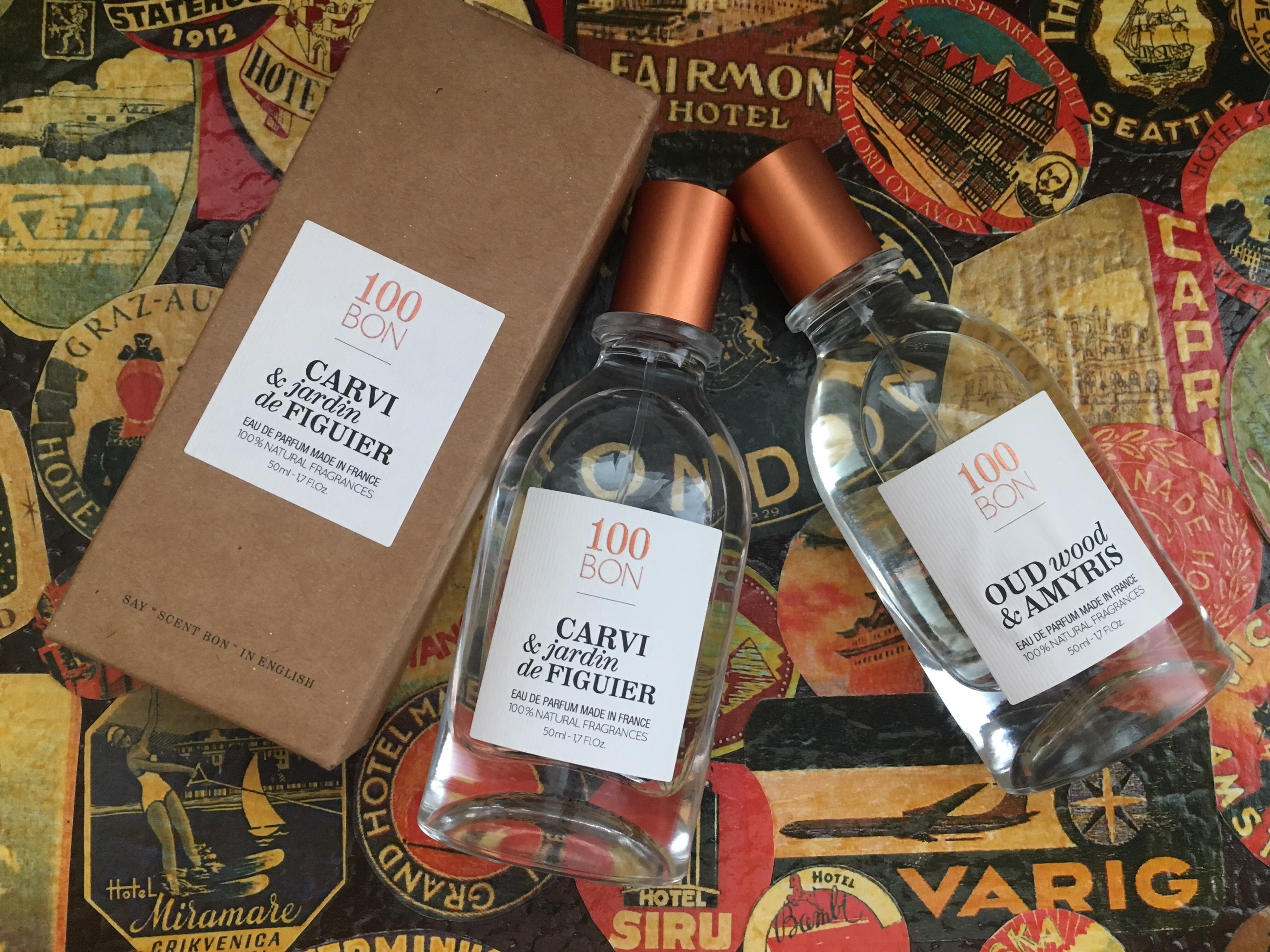 100 Bon – Carvi & Jardin de Figuier och några ord om Oud Wood & Amyris