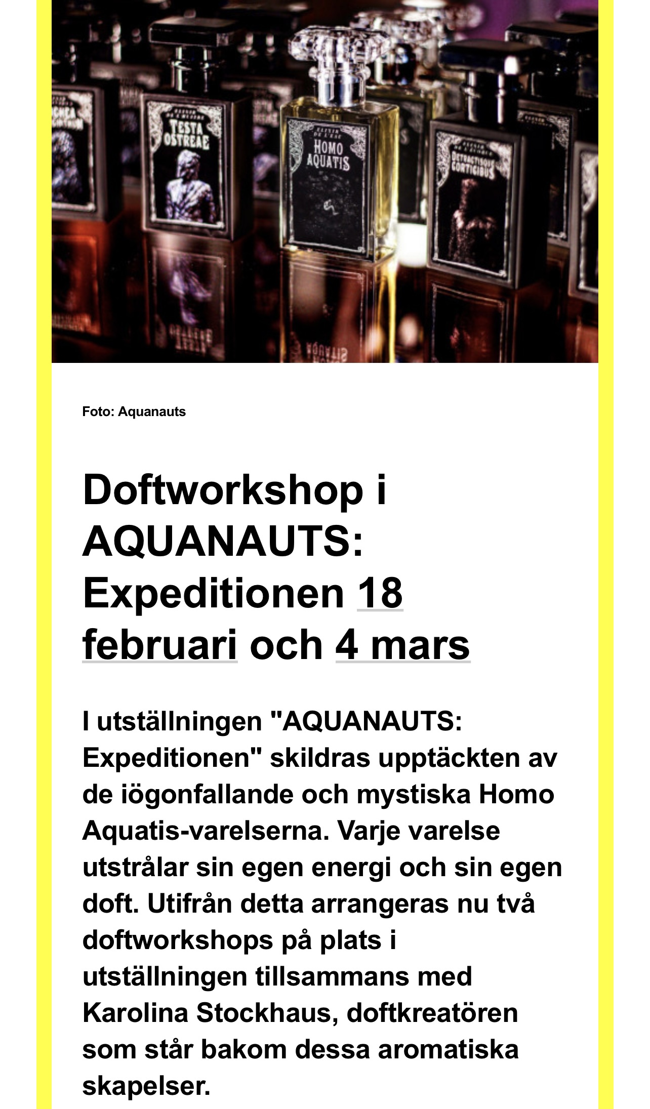 Äntligen! En workshop i doftens tecken!